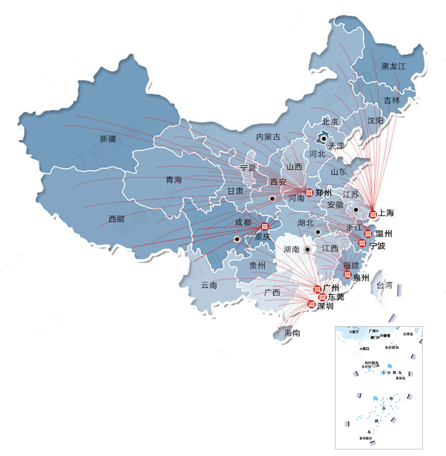 正睿咨詢(xún)集團(tuán)地圖分布